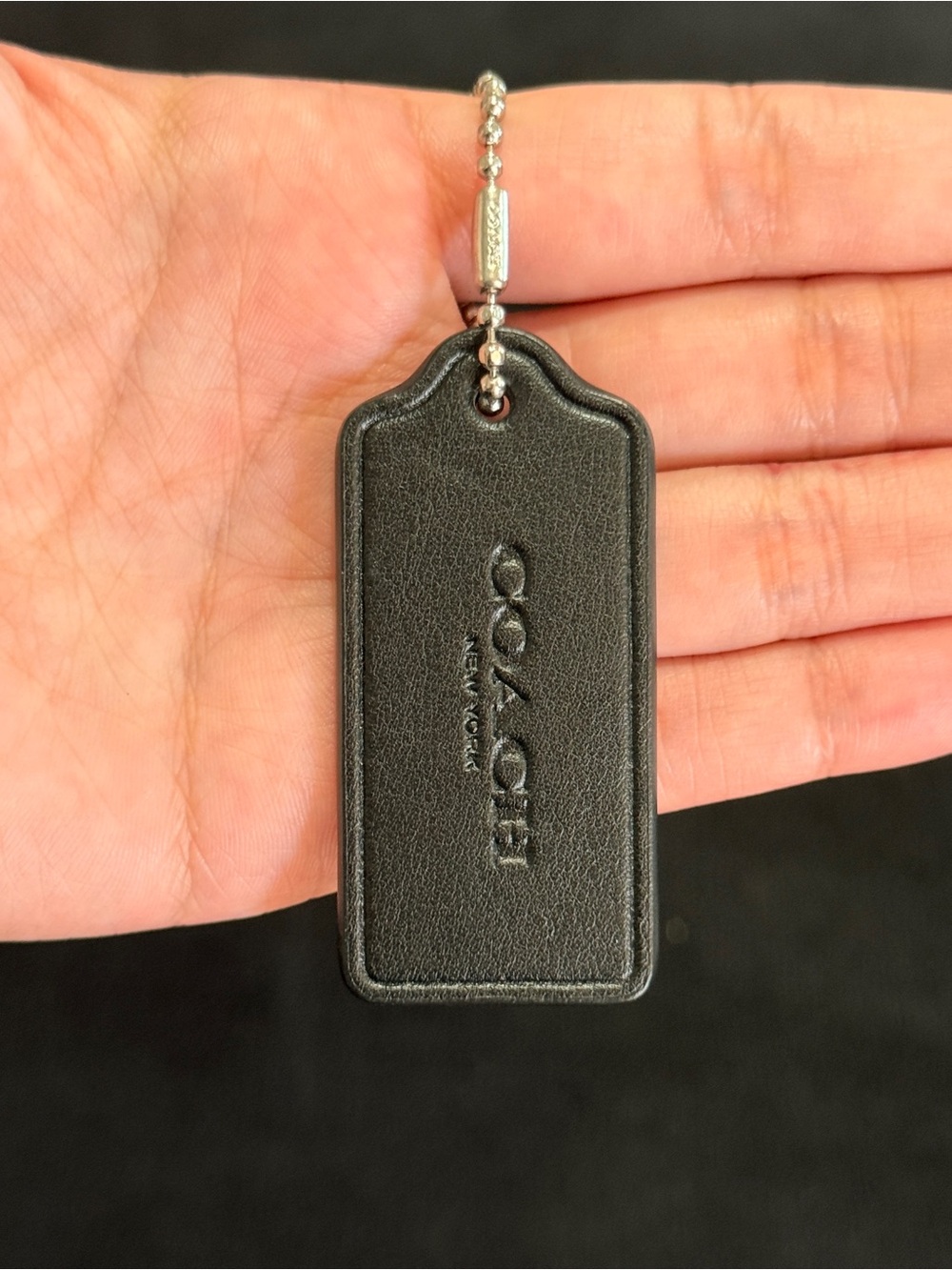 2.25” Medium Modern Coach Leather Key Fob Bag Charm Keychain Hang Tag/Hangtag
